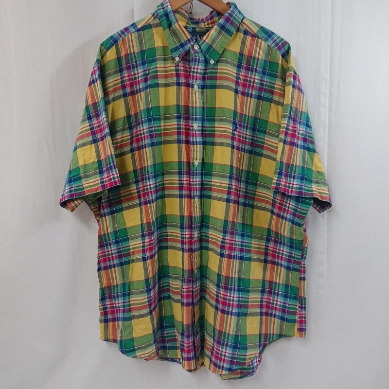 ラルフローレン RALPH LAUREN マドラスチェックボタンダウンシャツ ワンポイント刺?ロゴ BDシャツ -拍卖