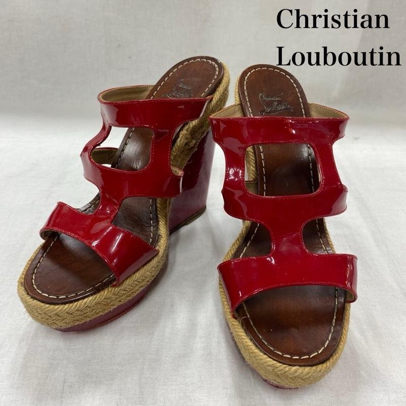 クリスチャン・ルブタン ウェッジソール パテント レザー 38 -拍卖