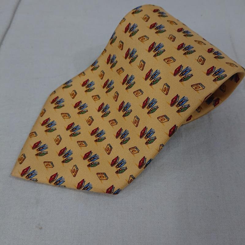 サルヴァトーレフェラガモ Salvatore Ferragamo 本 BOOK 総柄ネクタイ シルク100% 表記無し拍卖