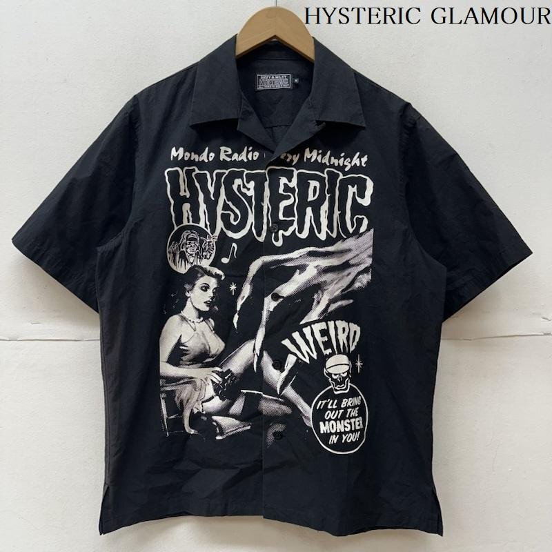 ヒステリックグラマー MONDO RADIO オープン カラー プリント シャツ 02221AH12 M拍卖