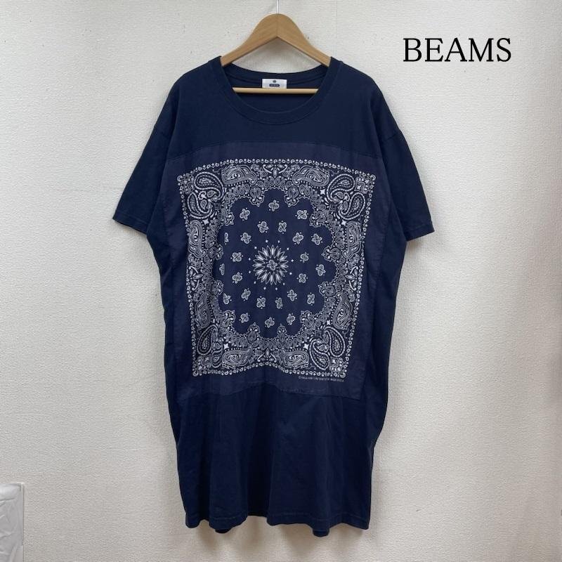 ビームスボーイ CHED バンダナ パッチ Tシャツ ワンピース カットソー ラウンドネック 半袖 ペイズリー柄 表記無し拍卖