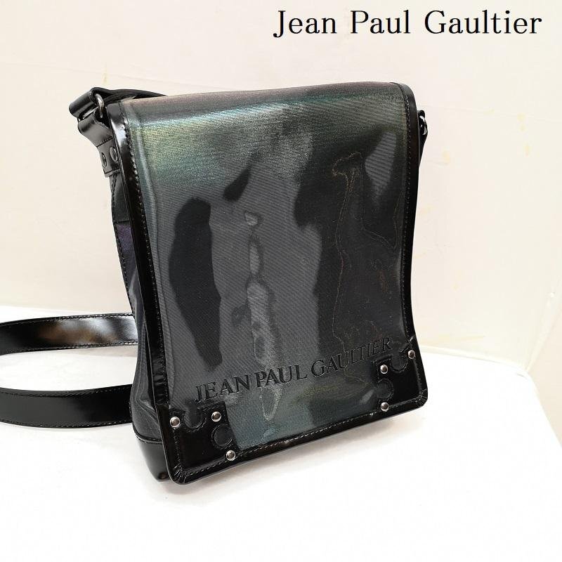ジャンポールゴルチエ Vサイバー ショルダー バッグ 斜め掛け 玉虫色 スタッズ -拍卖
