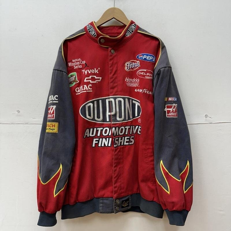 古着 CHASE AUTHENTICS DUPONT レーシング ジャケット ファイヤーパターン ワッペン XL拍卖