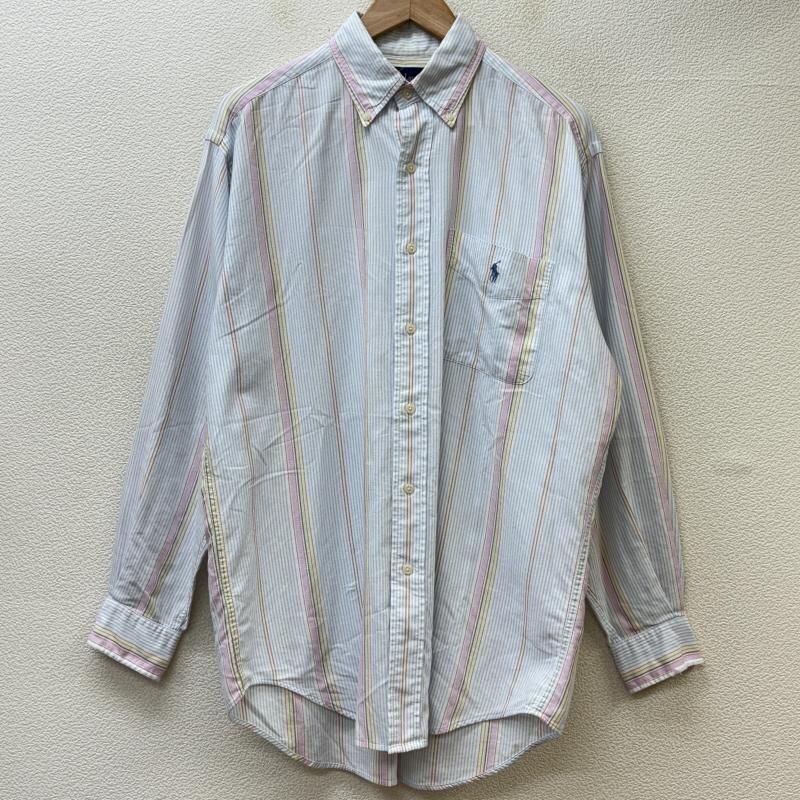 ラルフローレン 90年代 BLAIRE 北マリアナ諸島製 ストライプ柄 オックスフォード ボタンダウン S拍卖