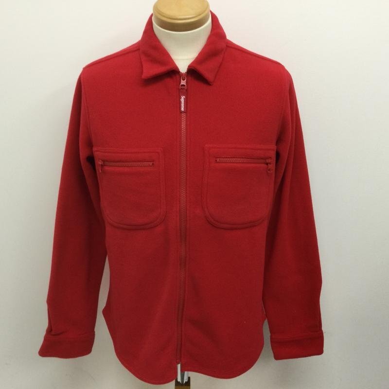 シュプリーム 16AW Polartec Fleece Zip Up Shirt ポーラテック フリース フルジップ 長袖シャツ S拍卖