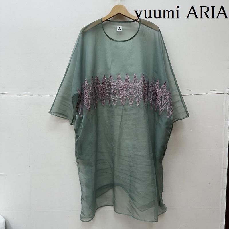 ユウミアリア エンブロイダリー ワンピース EMBROIDERY ONEPIECE 長袖 ワイド ロング 211-AS014 FREE拍卖