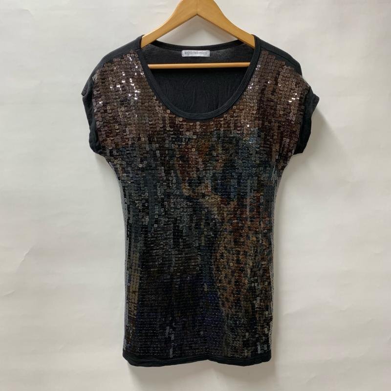 Angela Mele Milano 表記無し アンジェラメレミラノ カットソー 半袖 Cut and Sewn 黒 / ブラック / X 茶 / ブラウン / 10013980拍卖