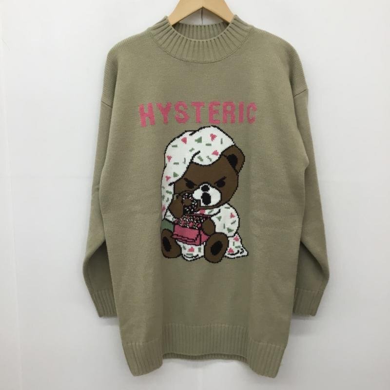 HYSTERIC GLAMOUR FREE ヒステリックグラマー ニット、セーター 長袖 ヒスベア Knit Sweater ベージュ / ベージュ / 10136537拍卖