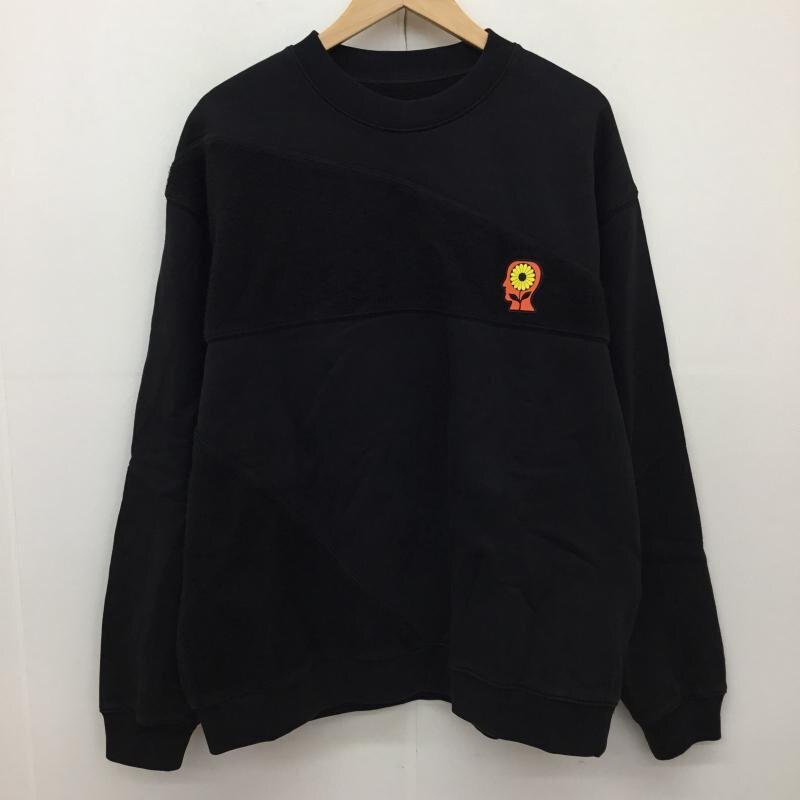 BRAIN DEAD L ブレインデット トレーナー 長袖 Sunflower Paneled Crewneck Sweat Sweatshirt 黒 / ブラック / 10136079拍卖