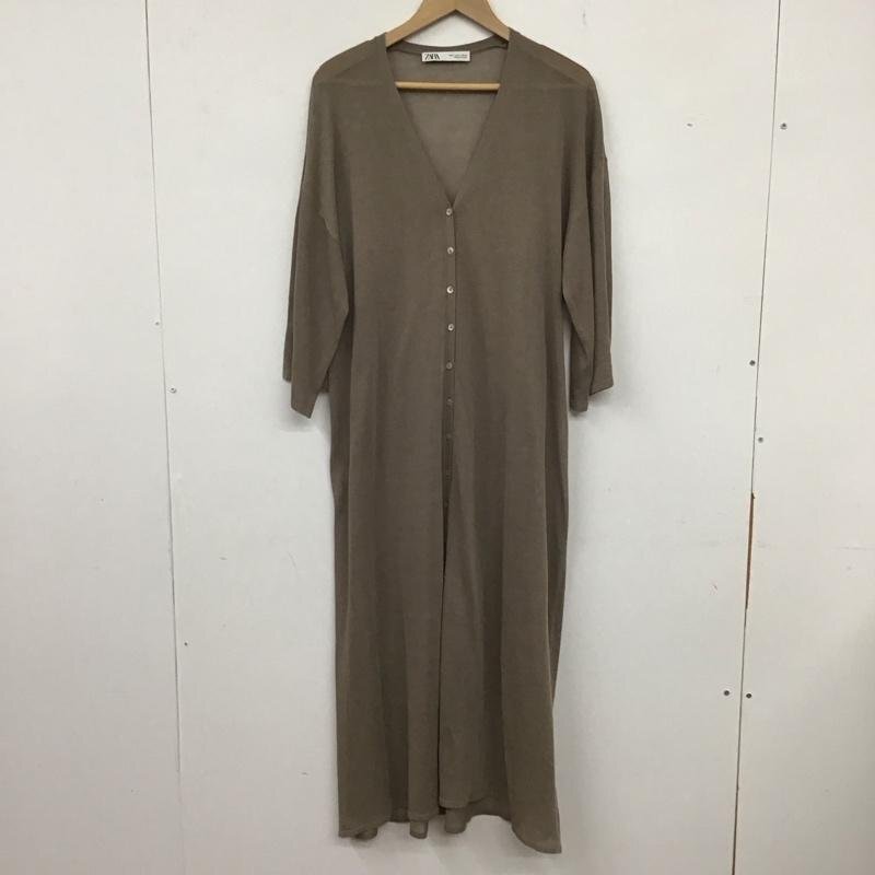 ZARA S ザラ カーディガン 半袖 半袖ロングニットカーディガン 前開カーディガン 前ボタン Cardigan 茶 / ブラウン / 10136020拍卖