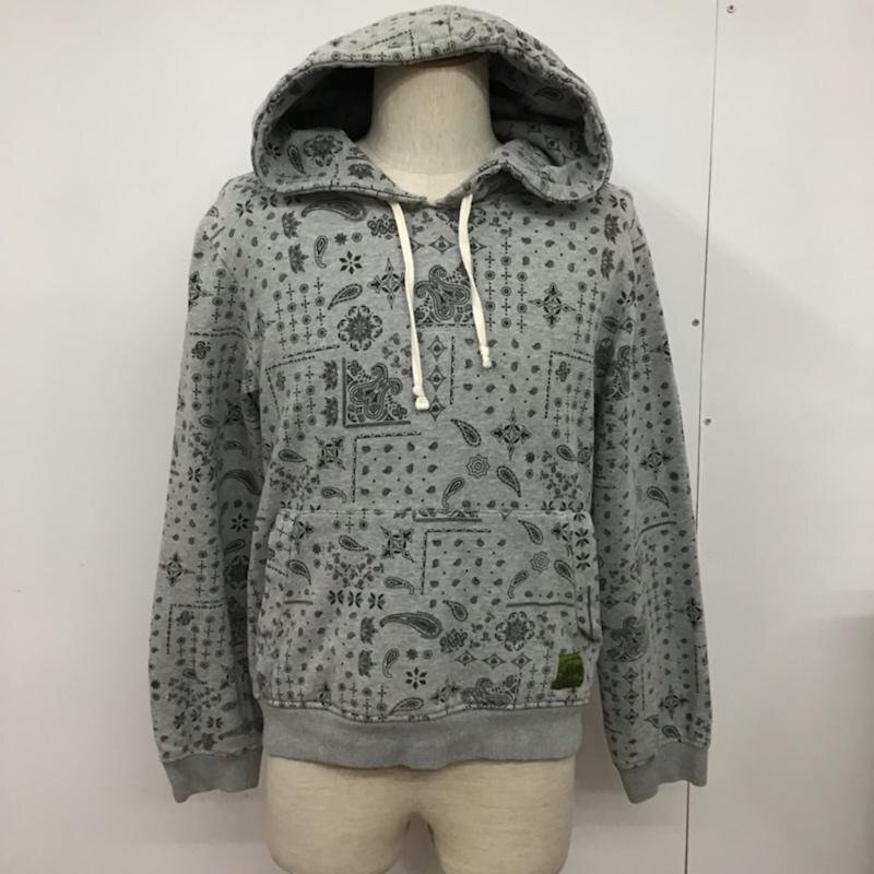 Subciety M サブサエティ パーカー 長袖 SBP5712 プルオーバー 裏起毛 ペイズリー Hooded Sweatshirt Hoodie 灰 / グレー / 10072375拍卖