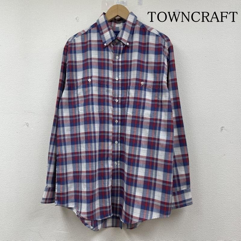 タウンクラフト 90s 長袖 シャツ ブラウス Shirt ロングスリーブ オンブレチェック ボタンダウン L拍卖