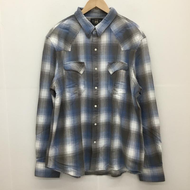 RRL XL ダブルアールエル シャツ、ブラウス 長袖 Shirt Blouse 青 / ブルー / 10127282拍卖