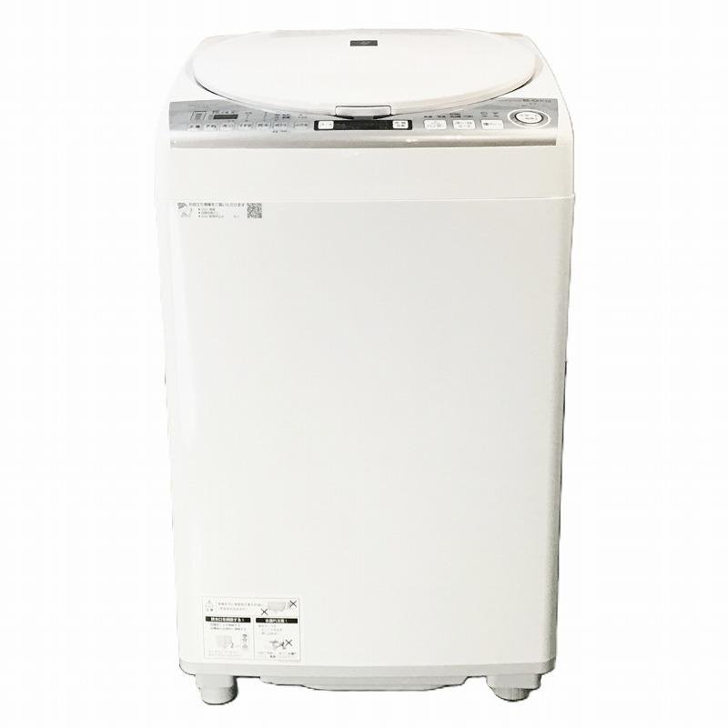 【中古品】 シャープ / SHARP ES-TX8D 上開き 穴なし槽 ヒーター乾燥 2020年製 8kg ホワイト系 30020410拍卖