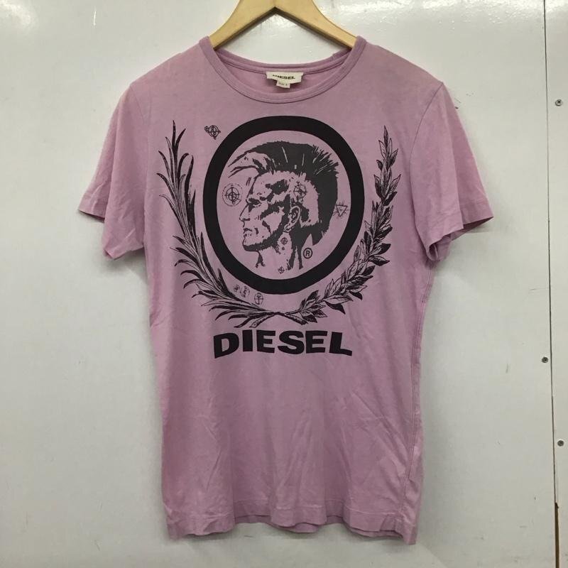 DIESEL S ディーゼル Tシャツ 半袖 半袖カットソー プリントTシャツ クルーネックカットソー T Shirt 桃 / ピンク / 10139176拍卖