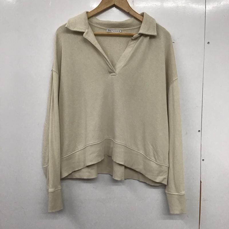 ZARA L ザラ トレーナー 長袖 2335 156 711 ポロ スウェット エルボーパッチ Sweat Sweatshirt ベージュ / ベージュ / 10139239拍卖