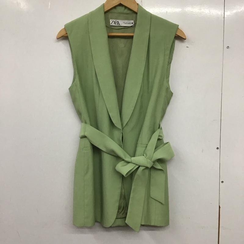 ZARA S ザラ ベスト ベスト 7760 816 508 ジレ ロング丈 Vest 薄緑 / ライトグリーン / 10139235拍卖