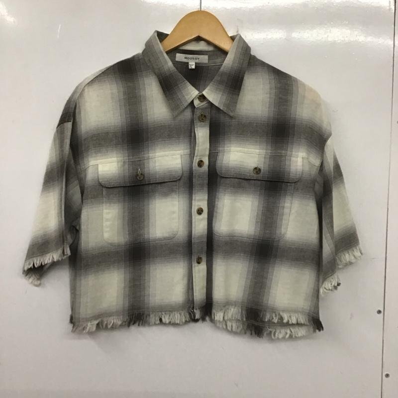 MOUSSY FREE マウジー シャツ、ブラウス 半袖 010FSK30-1950 CUT OFF CHECK CROP SHIRT クロップド丈 Shirt Blouse 10139229拍卖