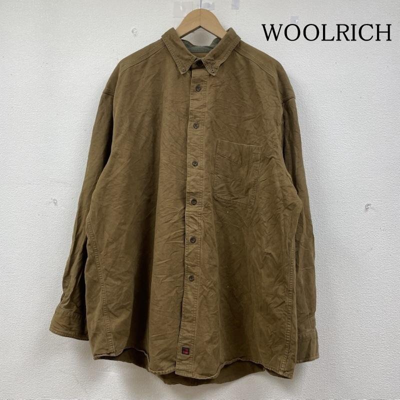 ウールリッチ 長袖 ボタンダウン Shirt ロングスリーブ 胸ポケット ボタン バックスキン エルボーパッチ ワークシャツ XXL拍卖