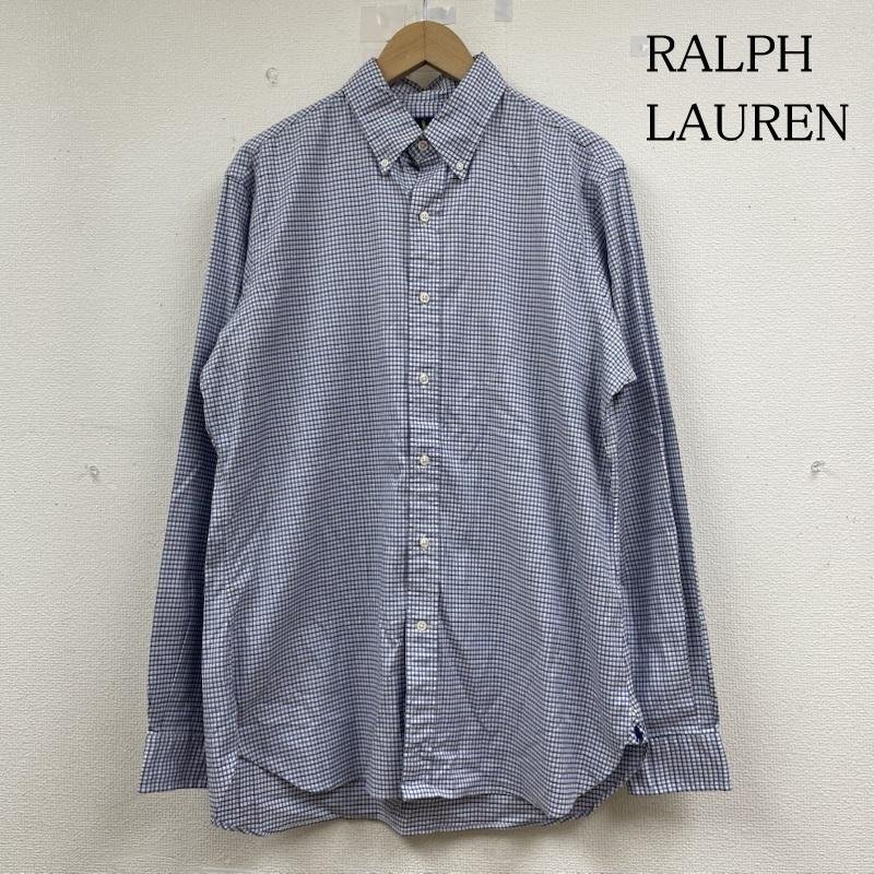 ラルフローレン 長袖 ボタンダウン シャツ ブラウス チェック柄 裾ポニーロゴ ワンポイント 刺繍 サイズ15 1/2 -拍卖