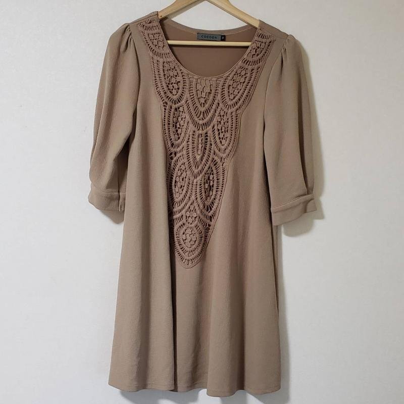 COCOON M コクーン ワンピース ひざ丈スカート One-Piece Medium Skirt ベージュ / ベージュ / 10007600拍卖