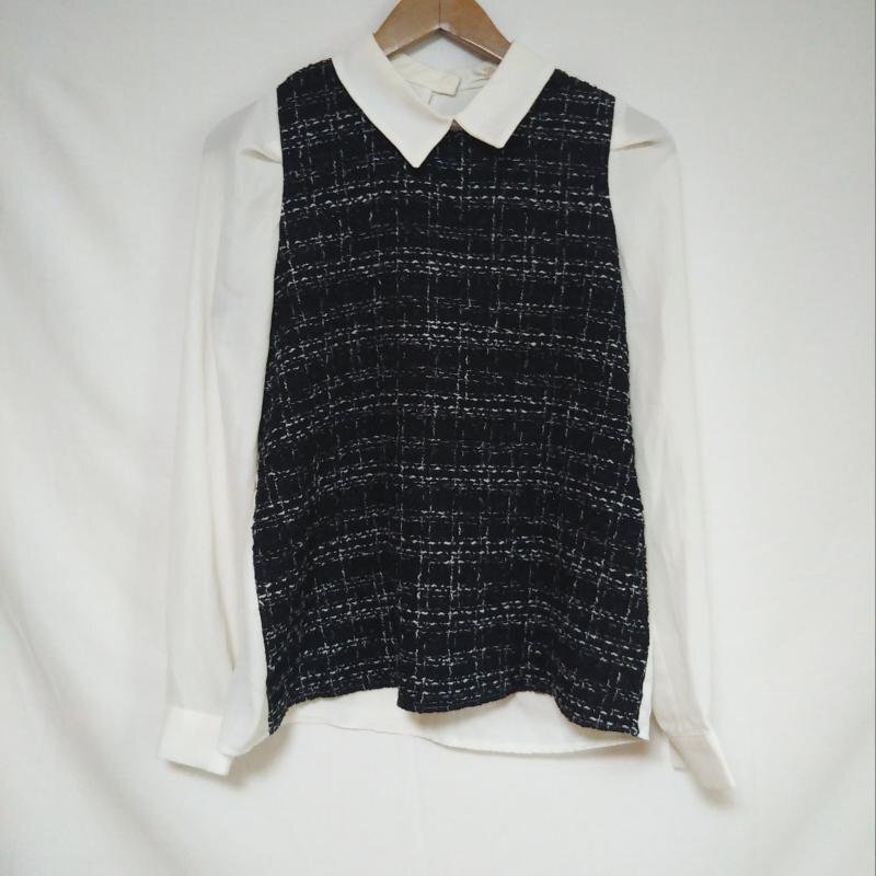 SCARLET DIVA 表記無し スカーレットディーバ シャツ、ブラウス 長袖 フロント素材切り替え Shirt Blouse 10011539拍卖