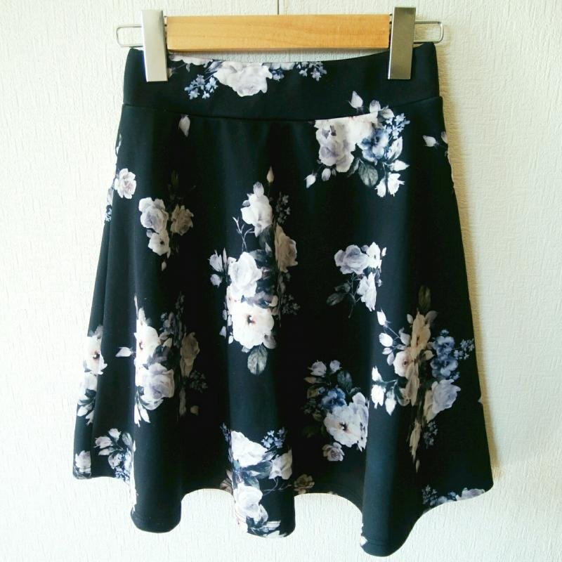 4every 表記無し フォーエブリー スカート ミニスカート フレアスカート Skirt Mini Skirt Short Skirt 黒 / ブラック / 10013507拍卖