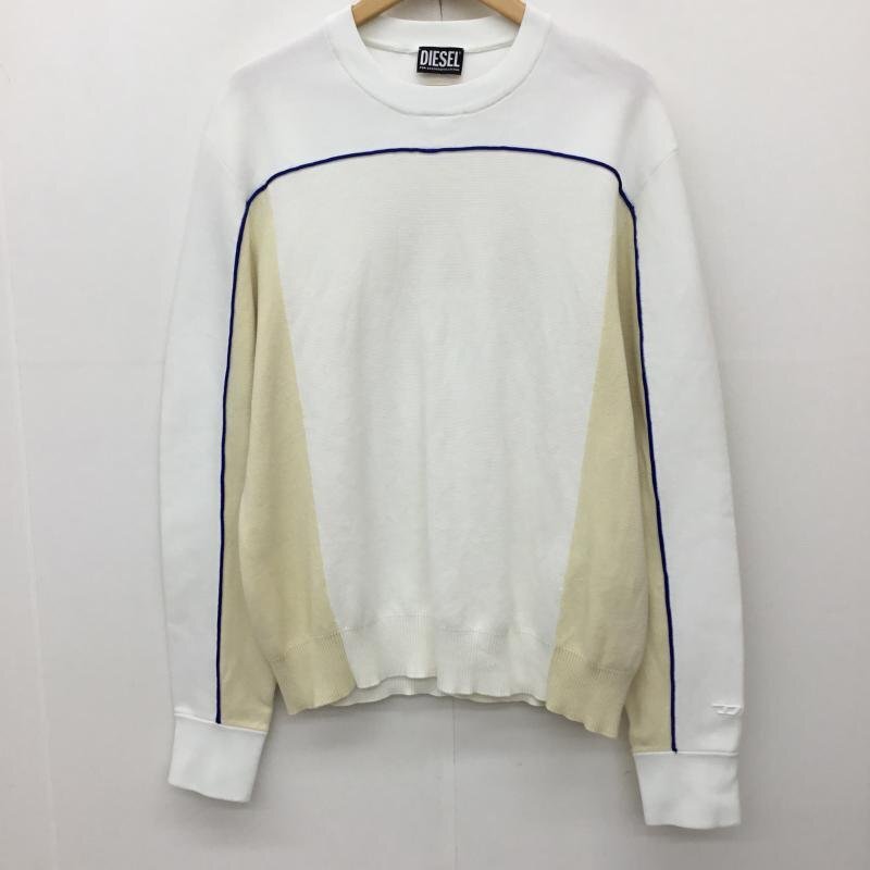 DIESEL L ディーゼル ニット、セーター 半袖 Knit Sweater 白 / ホワイト / X 黄 / イエロー / X 青 / ブルー / 10133595拍卖