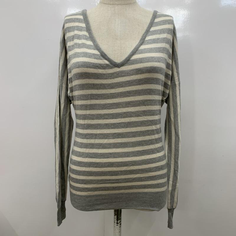 BODY DRESSING Deluxe 9 ボディードレッシングデラックス ニット、セーター 長袖 Vネック ボーダー Knit Sweater 10021650拍卖
