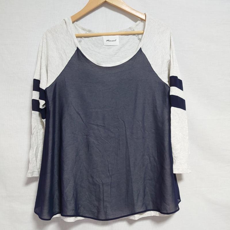 Mansant 9 マンサント カットソー 長袖 Cut and Sewn 黒 / ブラック / X 灰 / グレー / 10014494拍卖