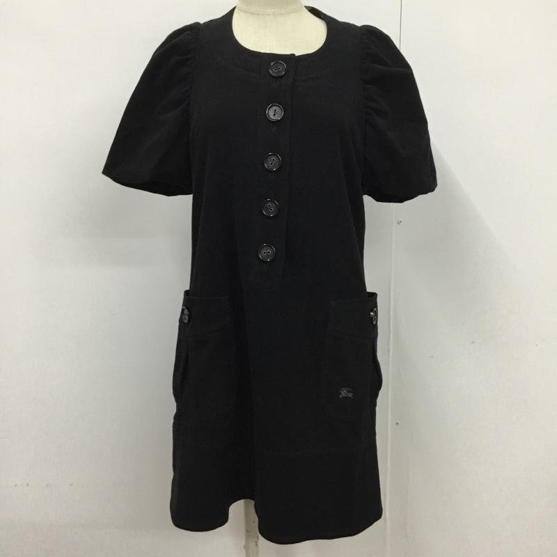 BURBERRY BLUE LABEL 36 バーバリーブルーレーベル ワンピース ひざ丈スカート FMF50-695-09 パフスリーブ 黒 / ブラック / 10072162拍卖