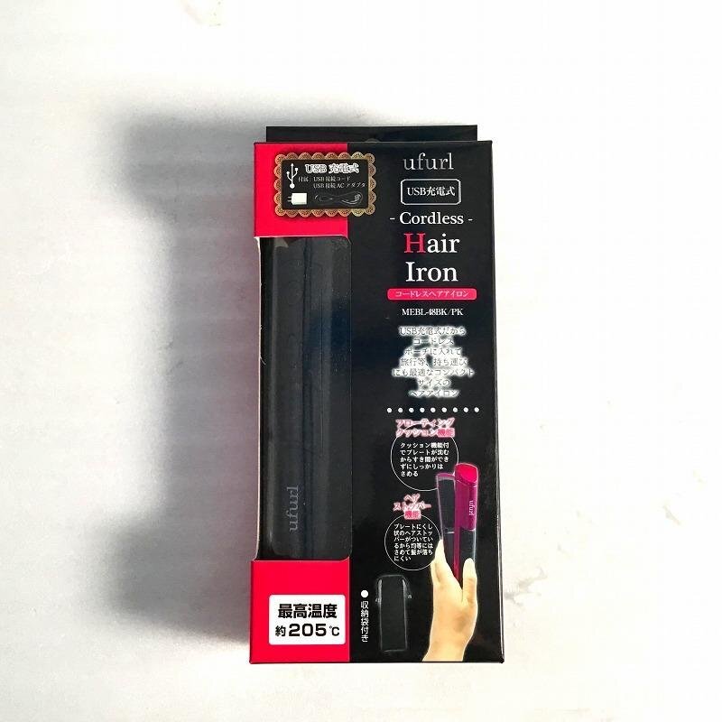 【未開封・中古品】 マクロス / MACROSS コードレスヘアアイロン MEBL-48BK USB充電式・ストレート 30018752拍卖
