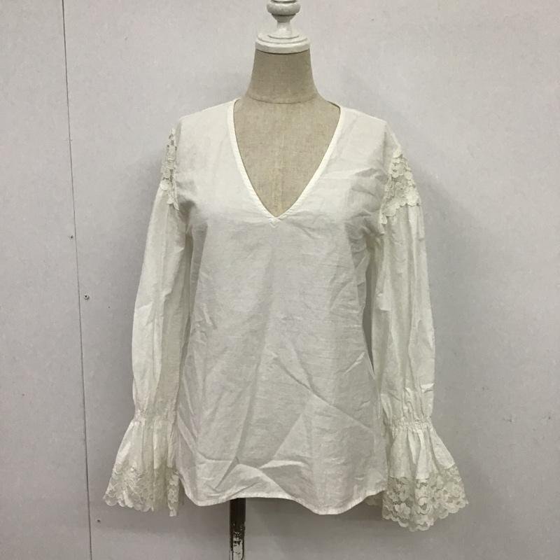 ZARA BASIC XS ザラベーシック シャツ、ブラウス 長袖 3564 156 250 Vネック Shirt Blouse 白 / ホワイト / 10089678拍卖