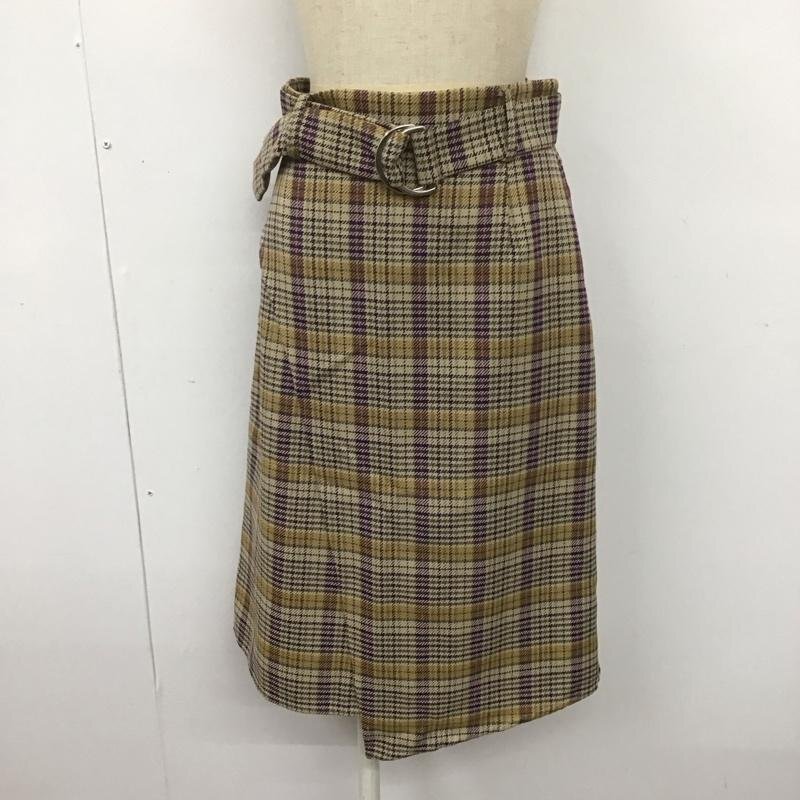 USED 表記無し 古着 スカート ひざ丈スカート ベルト付きスカート 9号 Skirt Medium Skirt マルチカラー / マルチカラー / 10107366拍卖