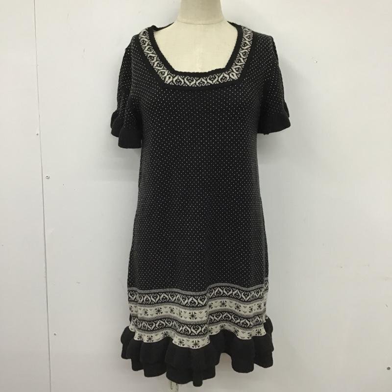 axes femme M アクシーズファム ワンピース ミニスカート 半袖ニットワンピース ミニスカート スクエアネック フレアスカート 10103522拍卖