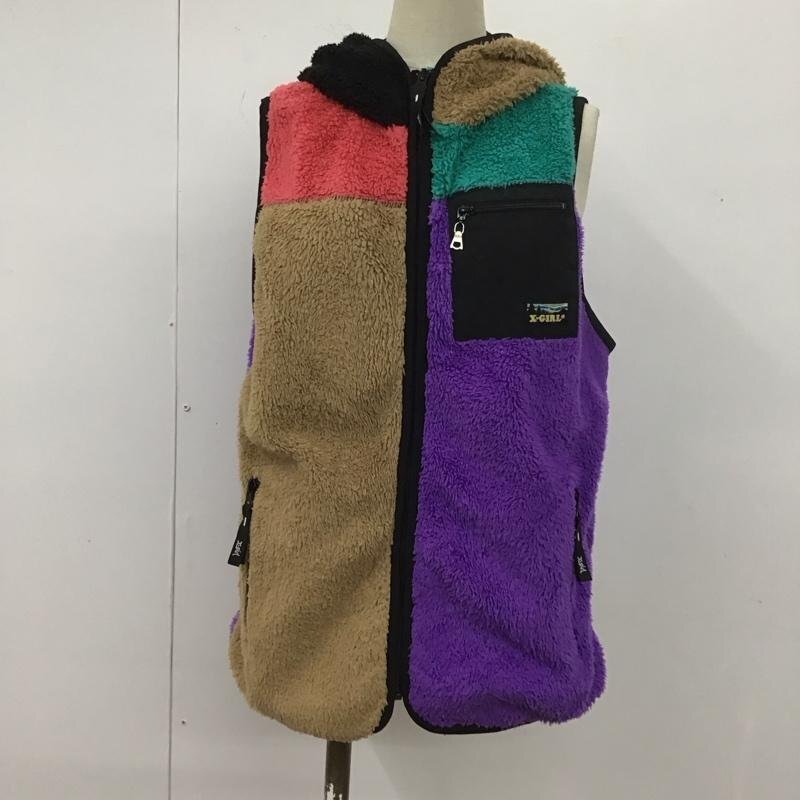 X-girl 2 エックスガール ベスト ベスト ジップアップベスト ノースリーブカットソー フード付き フリース Vest 10107721拍卖