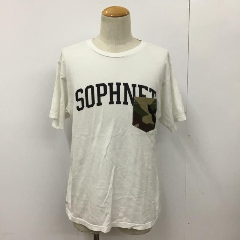 SOPHNET. L ソフネット Tシャツ 半袖 SOPH-170083 CAMOUFLAGE POCKET NUMBERING TEE T Shirt 白 / ホワイト / 10091221拍卖