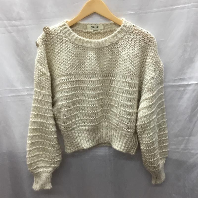 CHILLE FREE チル ニット、セーター 長袖 Knit Sweater アイボリー / アイボリー / 10110748拍卖