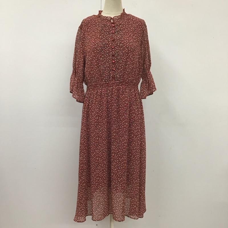 MAJESTIC LEGON M マジェスティックレゴン ワンピース ひざ丈スカート 1085065220 ミニフラワーワンピース 赤 / レッド / 10114017拍卖