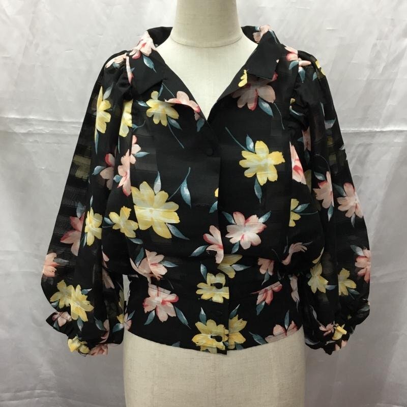 Heather FREE ヘザー シャツ、ブラウス 七分袖 HE061255TO 開襟 オープンカラー Shirt Blouse 黒 / ブラック / 10112902拍卖