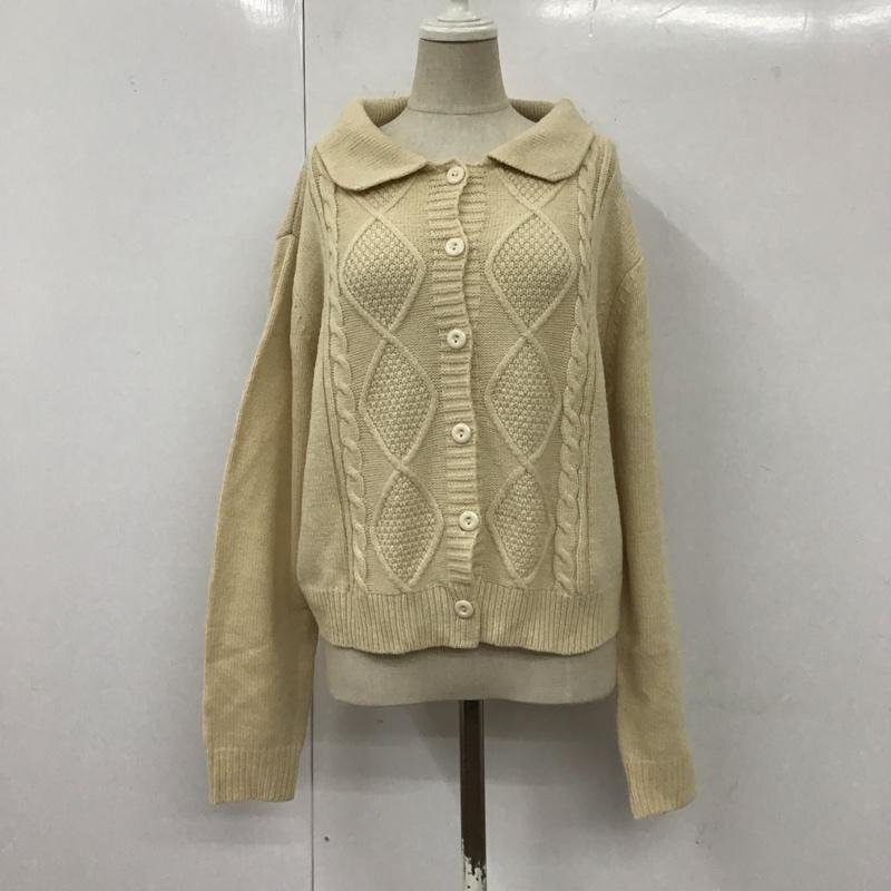 merlot 表記無し メルロー カーディガン 長袖 襟付き ケーブルニット Cardigan アイボリー / アイボリー / 10113779拍卖