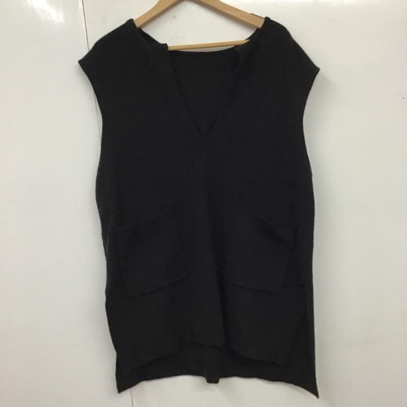 SENSEOFPLACE 表記無し センスオブプレイス ベスト ベスト ニットベスト ノースリーブニット Vネック Vest 黒 / ブラック / 10119560拍卖