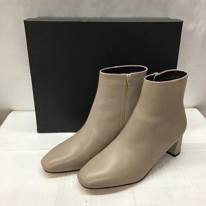 UNTITLED 24.0cm アンタイトル ブーツ ショートブーツ 153-09231 スムースショートブーツ スクエアトウ ヒール 24cm 箱有 10115439拍卖