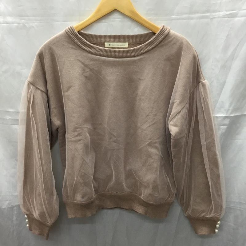 MAJESTIC LEGON M マジェスティックレゴン ニット、セーター 長袖 5596022402 チュールonニットトップス Knit Sweater 10110755拍卖