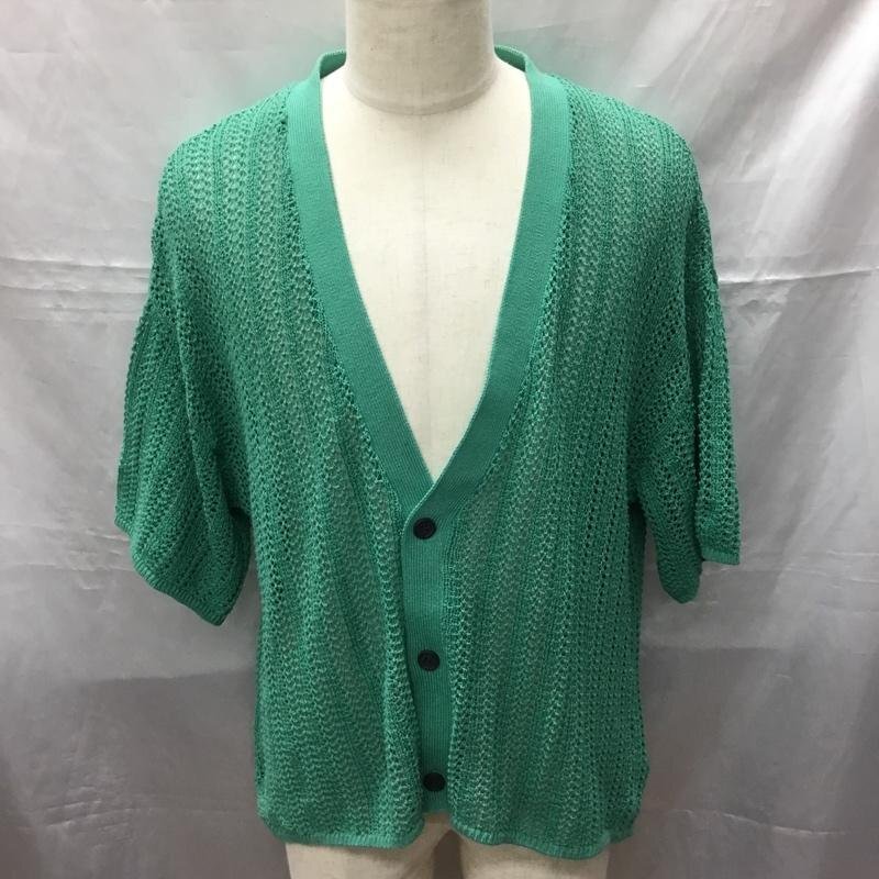HARE FREE ハレ カーディガン 半袖 半袖ニットカーディガン 前ボタン カジュアルカーディガン Cardigan 緑 / グリーン / 10113553拍卖