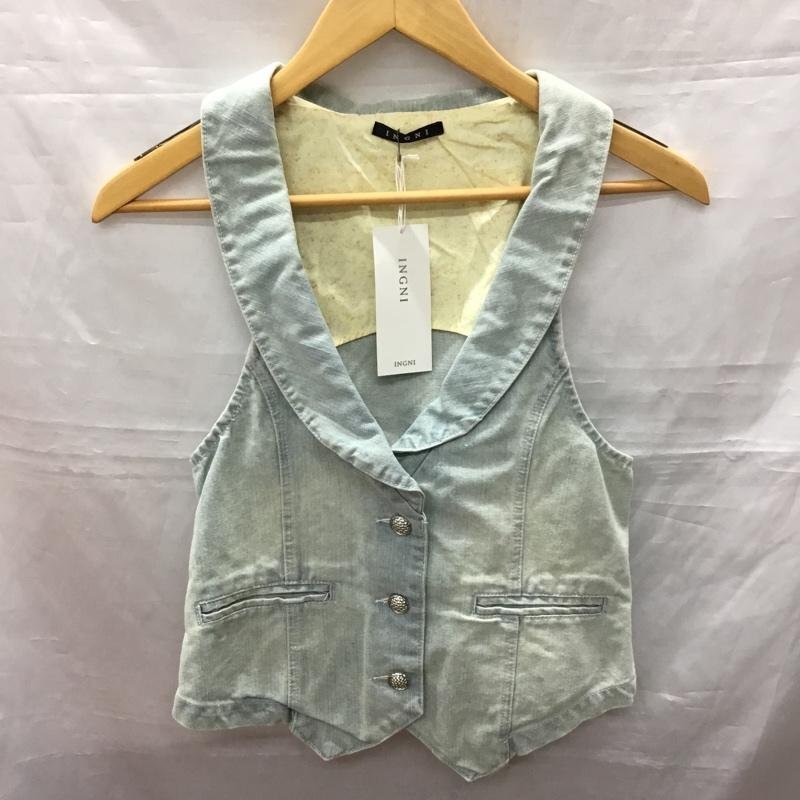 INGNI M イング ベスト ベスト デニムベスト 襟付き タグ付き Vest 水色 / ライトブルー / 10118169拍卖