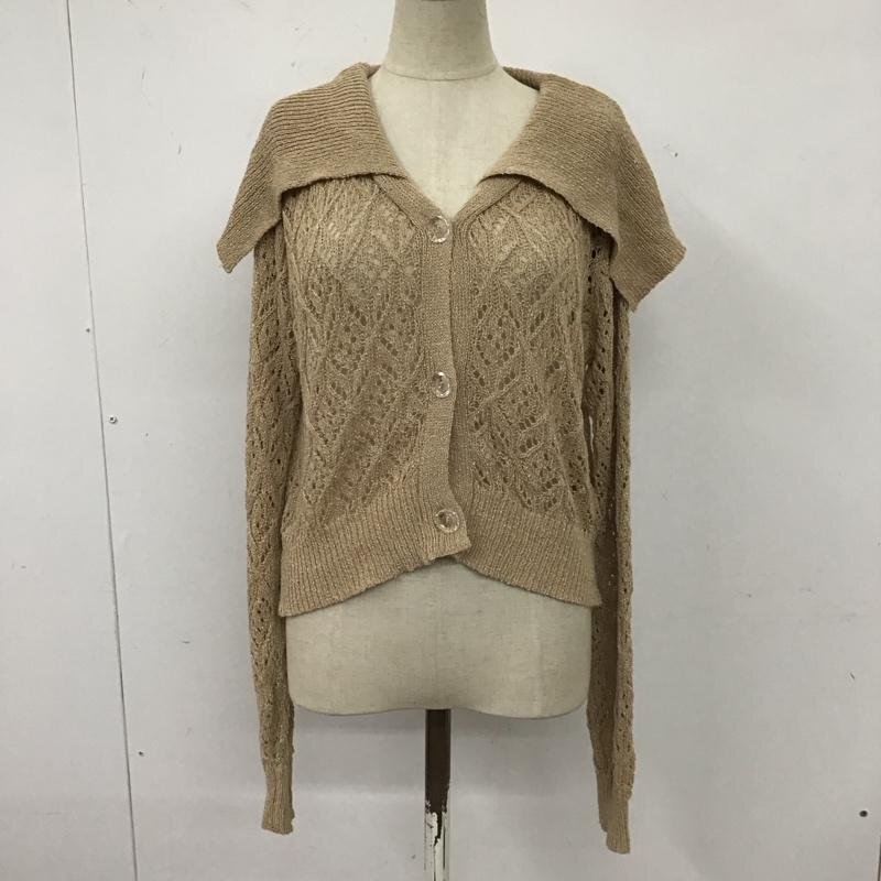 Heather FREE ヘザー カーディガン 長袖 HE061571CF 襟付き 透かし編み Cardigan ベージュ / ベージュ / 10121124拍卖