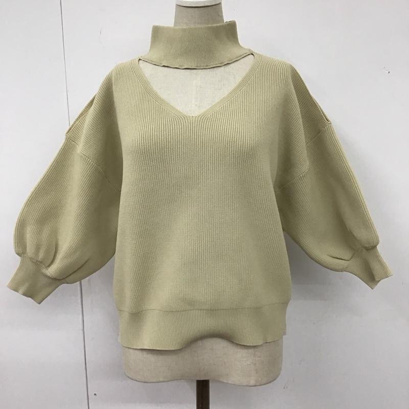 MURUA FREE ムルーア ニット、セーター 七分袖 チョーカーハーフニット 012022601401 Knit Sweater ベージュ / ベージュ / 10113998拍卖