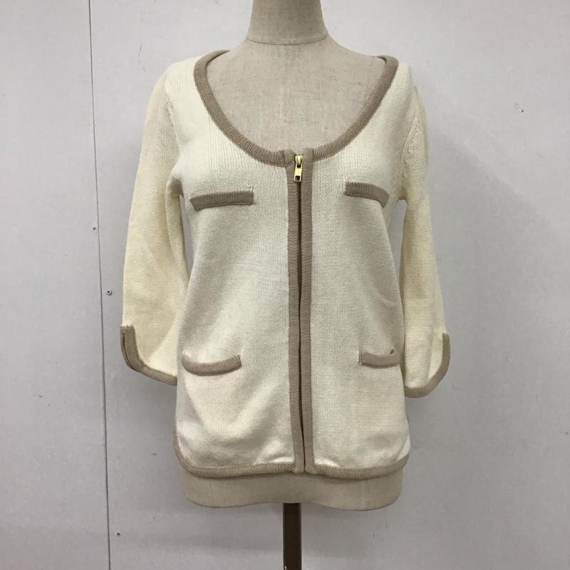 DURAS FREE デュラス カーディガン 七分袖 ジップアップニットカーディガン 七分丈 Cardigan 白 / ホワイト / 10117483拍卖