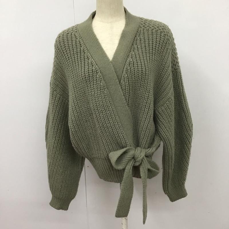 ZARA L ザラ カーディガン 長袖 長袖カーディガン ニットカーデガン 前開き Cardigan カーキ / カーキ / 10126912拍卖